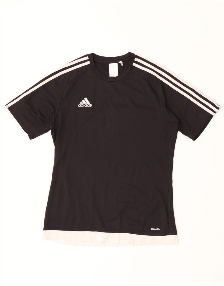 Adidas Dame Climalite T-Shirt Top UK 14 Medium Sort Polyester