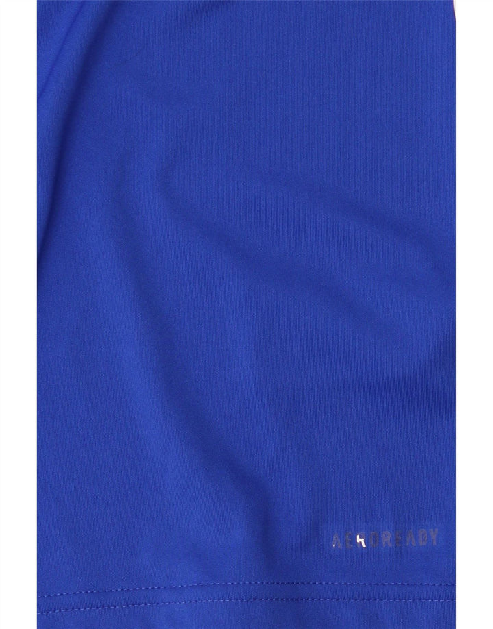 Adidas Herre Aeroready T-Shirt Top Lille Blå Colourblock Polyester