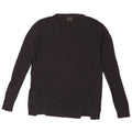 Massimo Dutti Dame Crew Neck Jumper Sweater UK 14 Medium Sort Bomuld
