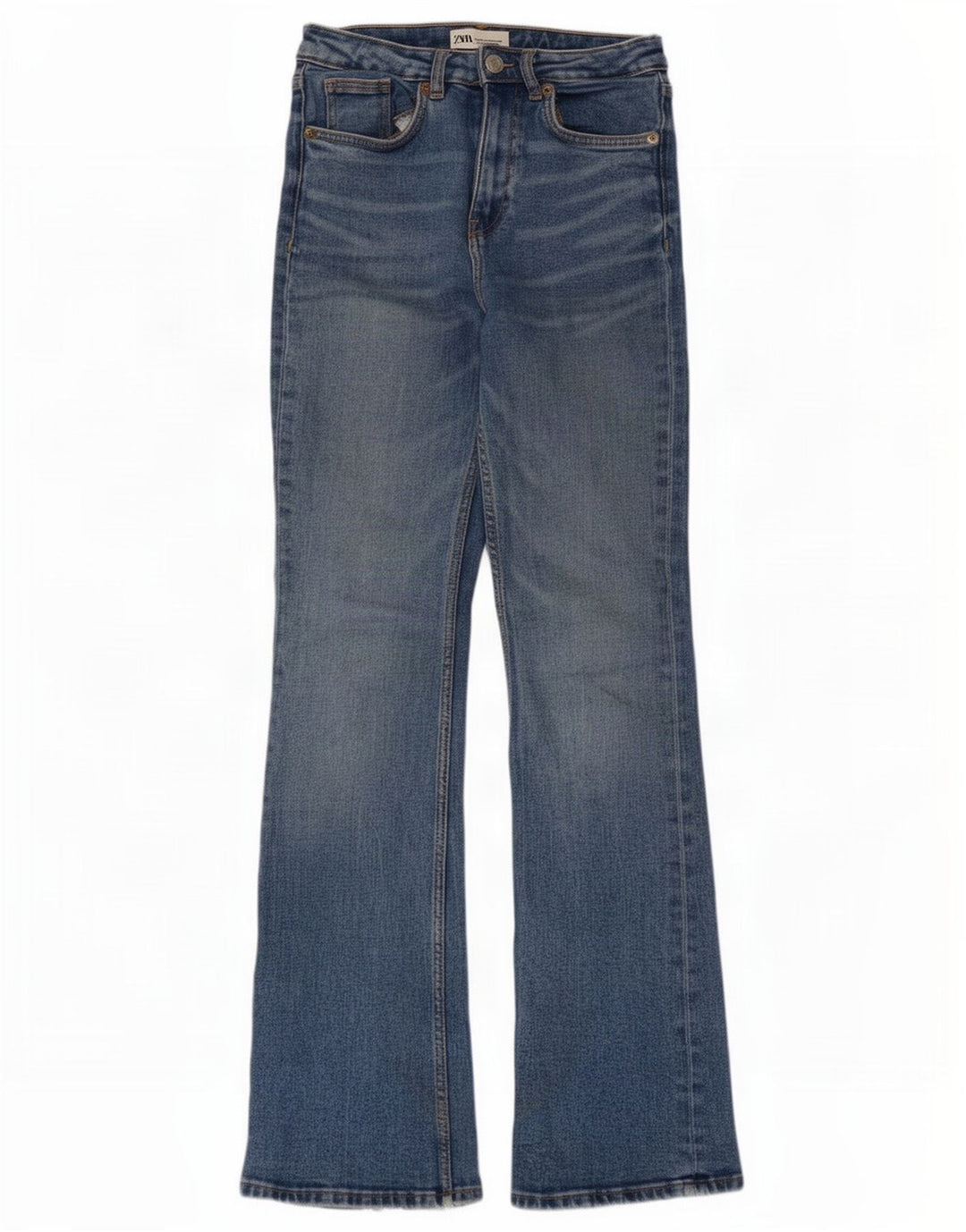 Zara Dame Flared Jeans EU 36 XS W26 L31 Blå
