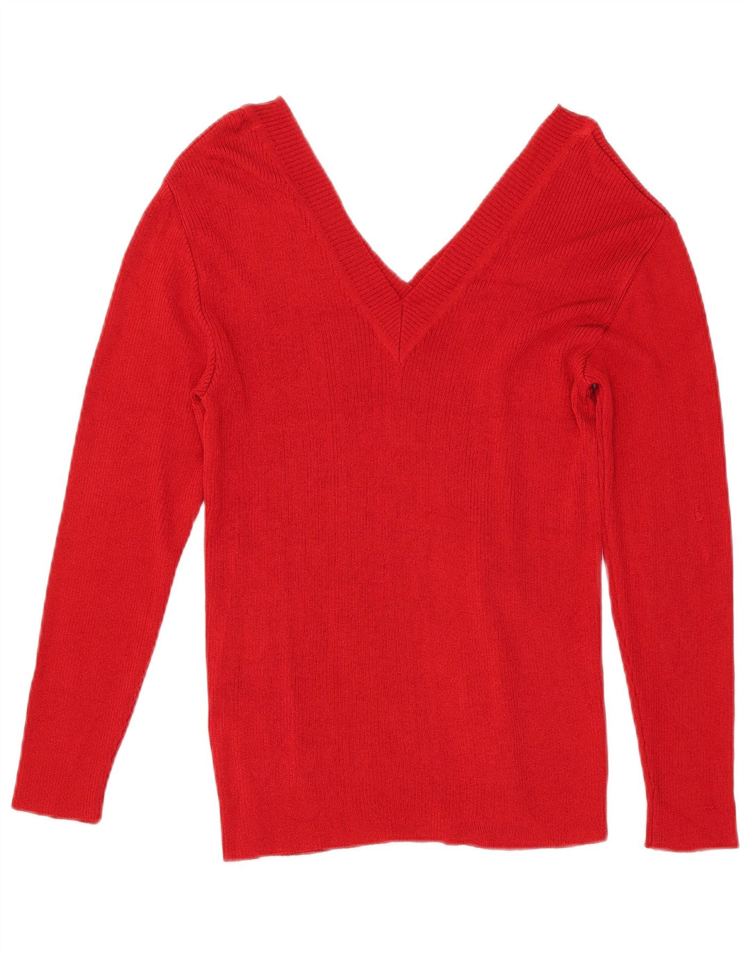 Vogue Dame V-hals sweater UK 14 Stor rød viskose
