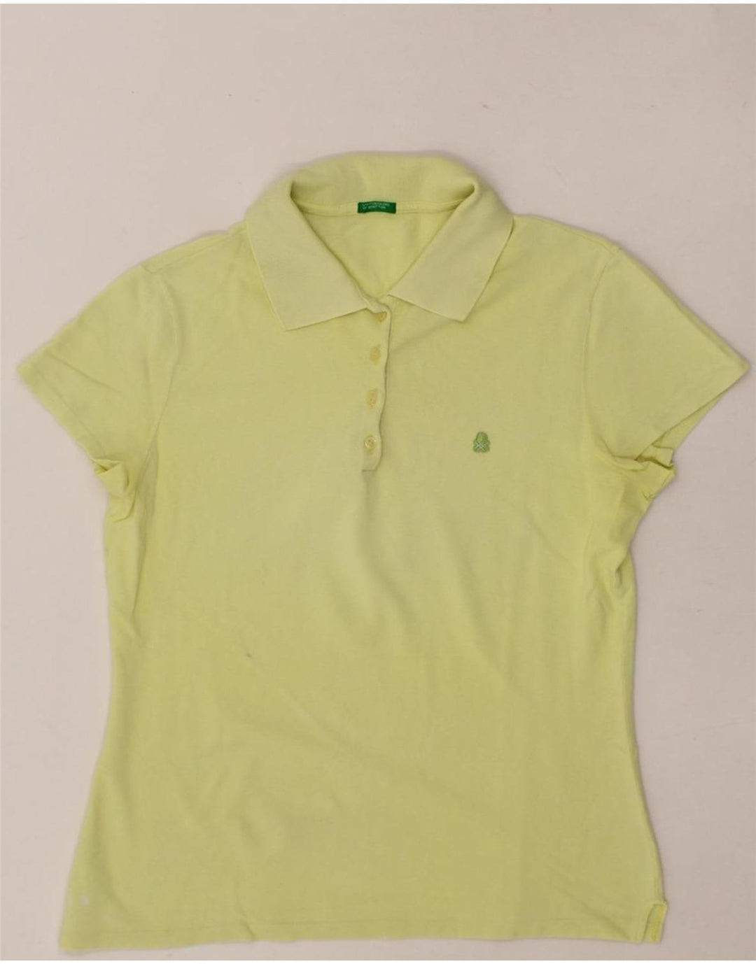 BENETTON Womens Polo Shirt UK 14 Medium Green Vintage Benetton and Second-Hand Benetton from Messina Hembry 