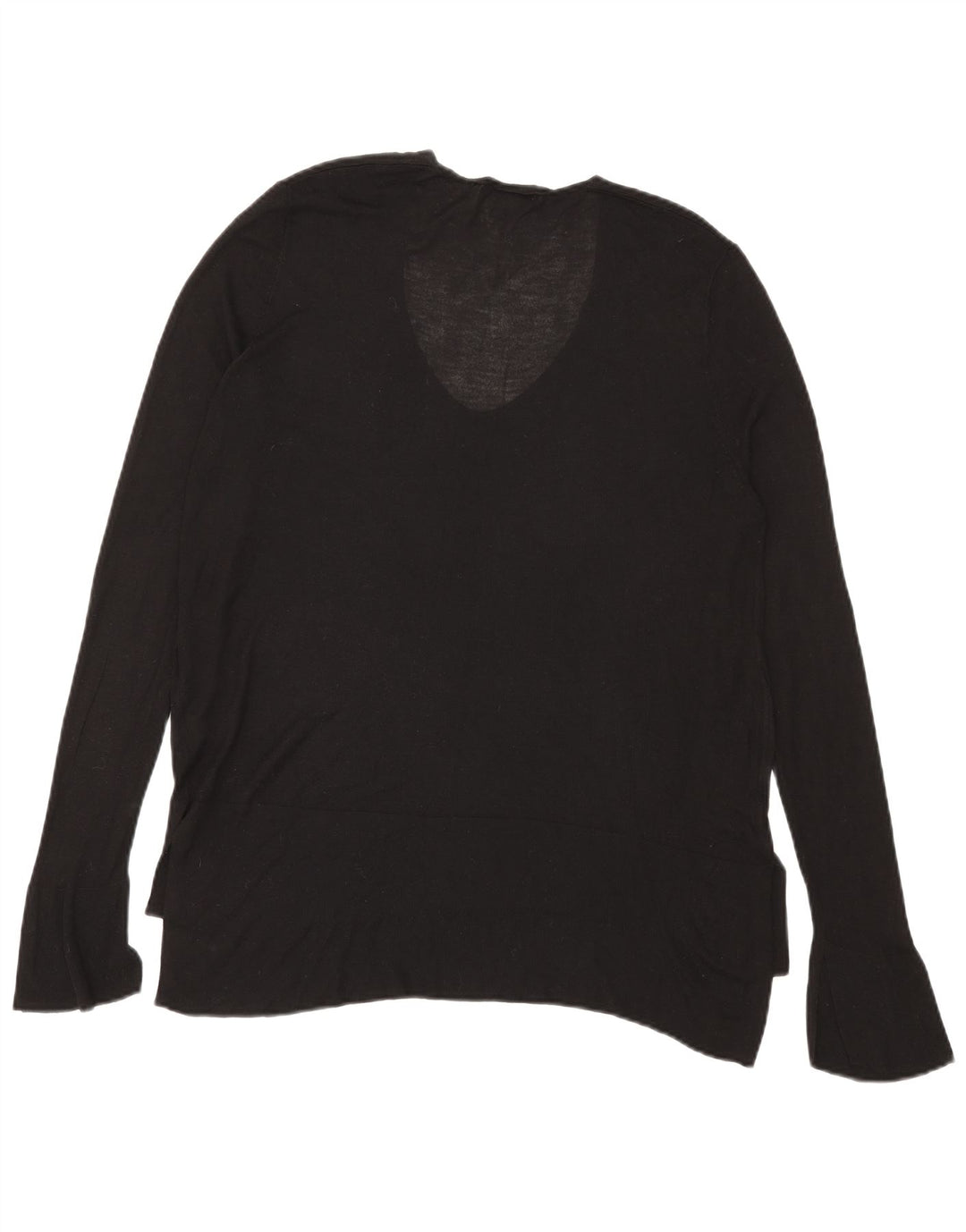 Zara Dame Top Langærmet UK 16 Stor Sort Viscose