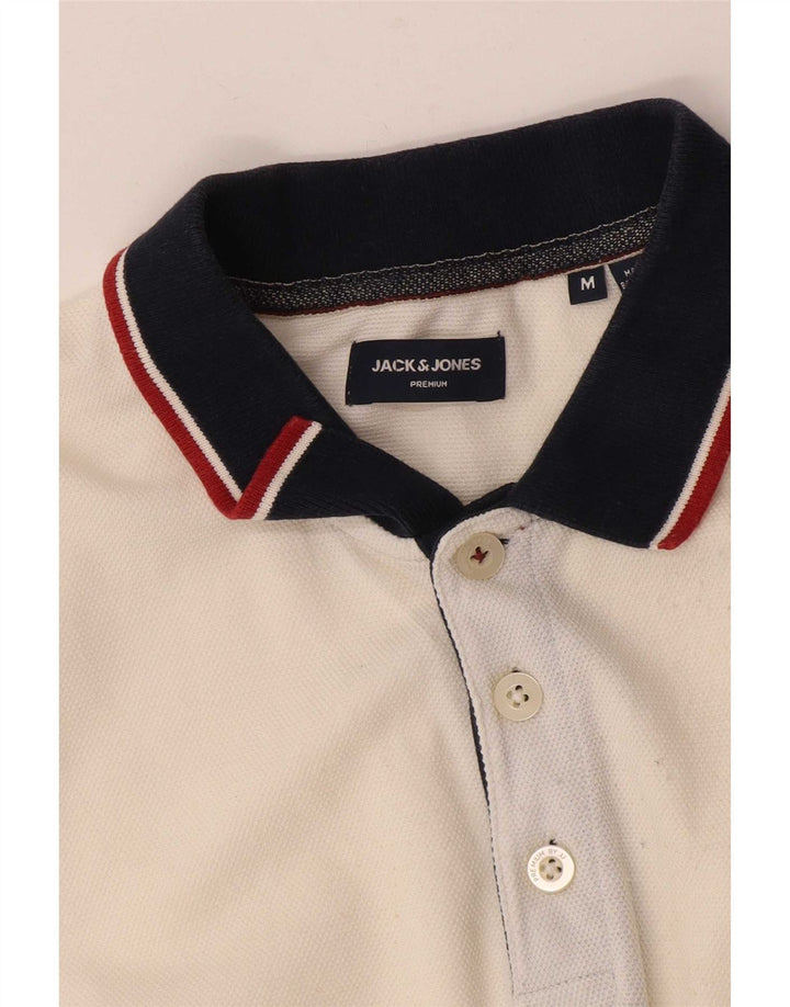 Jack & Jones herre poloshirt Medium White Colourblock