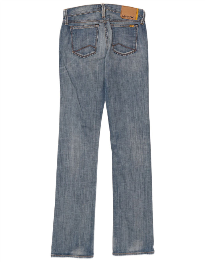MELTIN' POT Dame Mesh Straight Jeans W26 L34 Blå Bomuld