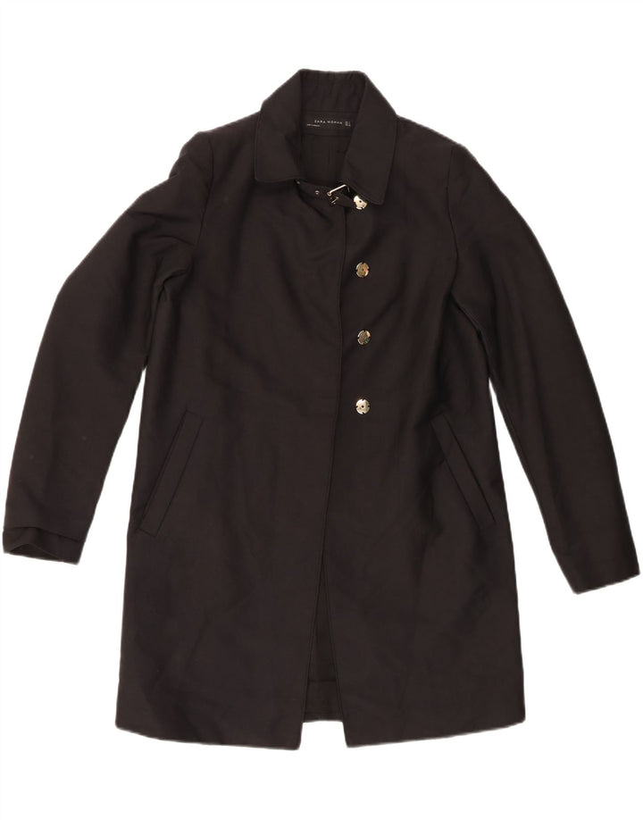 ZARA Womens Oversized Overcoat UK 10 Small Black Polyester Vintage Zara and Second-Hand Zara from Messina Hembry 