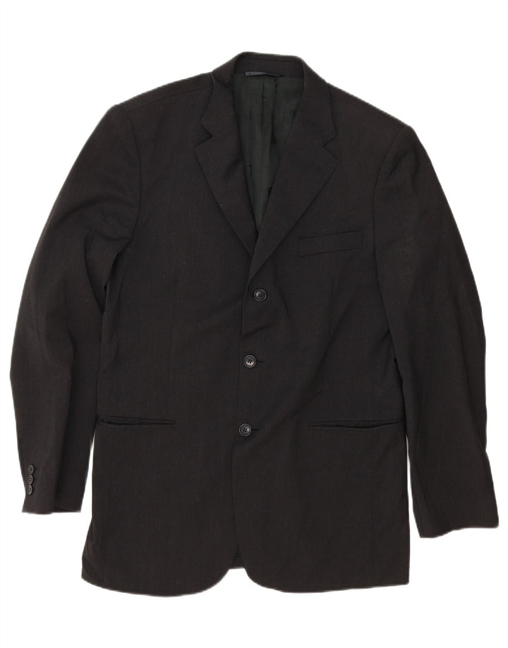 MOSCHINO Mens Classic 3 Button Blazer Jacket UK 40 Large Black Wool Vintage Moschino and Second-Hand Moschino from Messina Hembry 