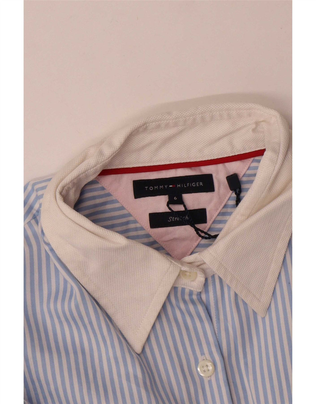 Tommy Hilfiger Dameskjorte US 6 Medium Blue Pinstripe Cotton