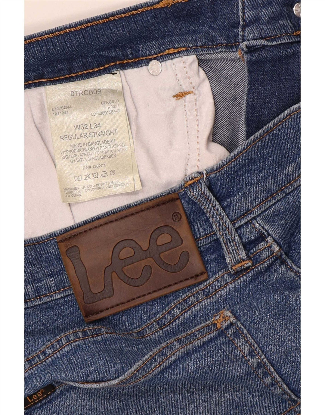 Lee Herre Regular Straight Jeans W32 L34 Blå Bomuld