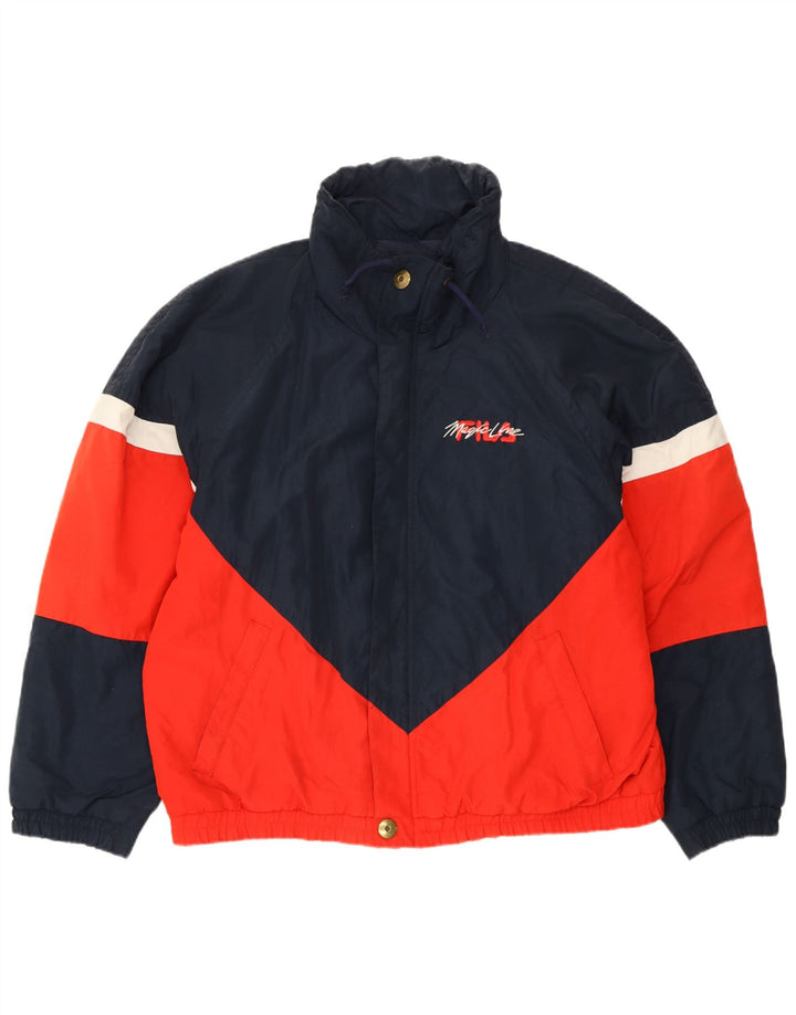 FILA Herre Magic Line polstret jakke UK 42 XL Navy Blue Colourblock