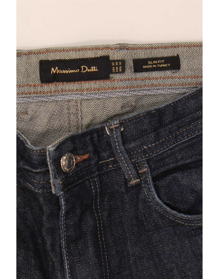 Massimo Dutti Herre Slim Jeans EU 38 Small W30 L32 Marineblå Bomuld