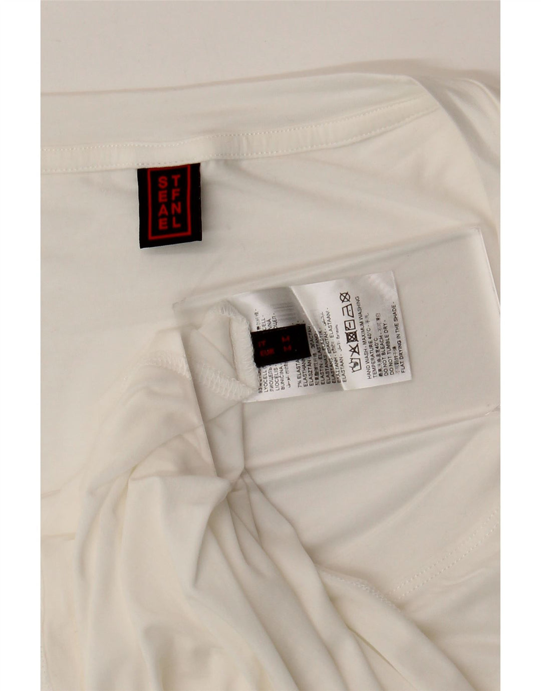 Stefanel Damevest Top UK 14 Medium White Lyocell