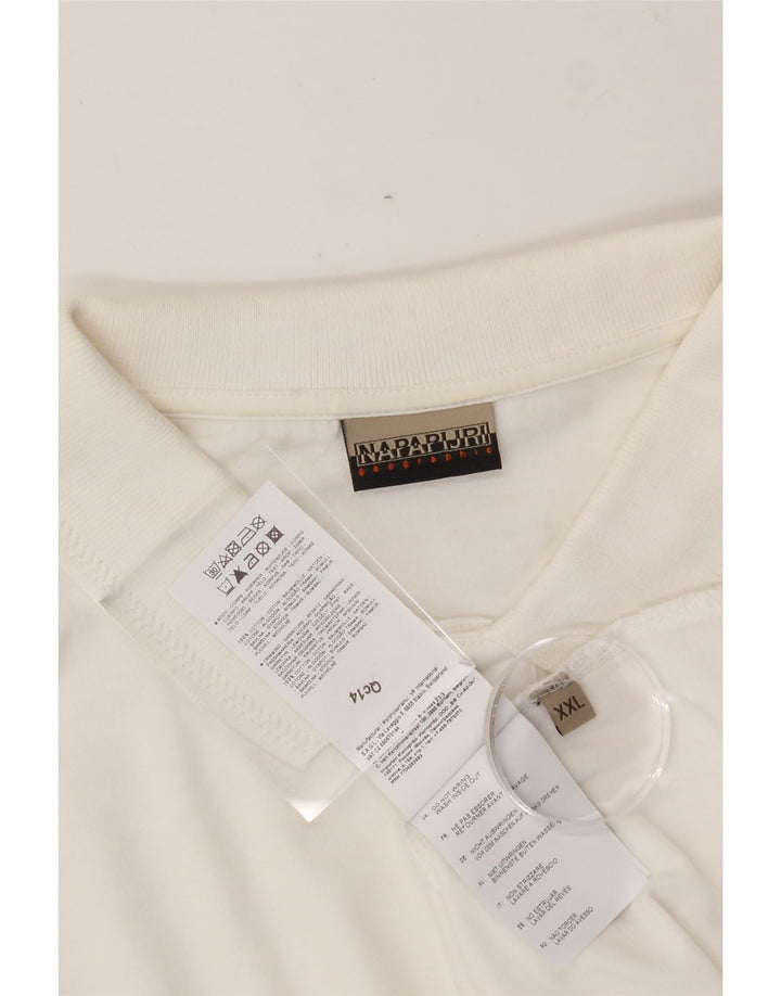 NAPAPIJRI Mens Polo Shirt 2XL White Cotton Vintage Napapijri and Second-Hand Napapijri from Messina Hembry 