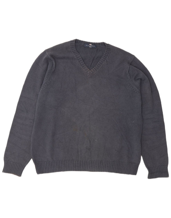Marks & Spencer Herre Blue Harbor V-hals sweater Medium Navy Blue