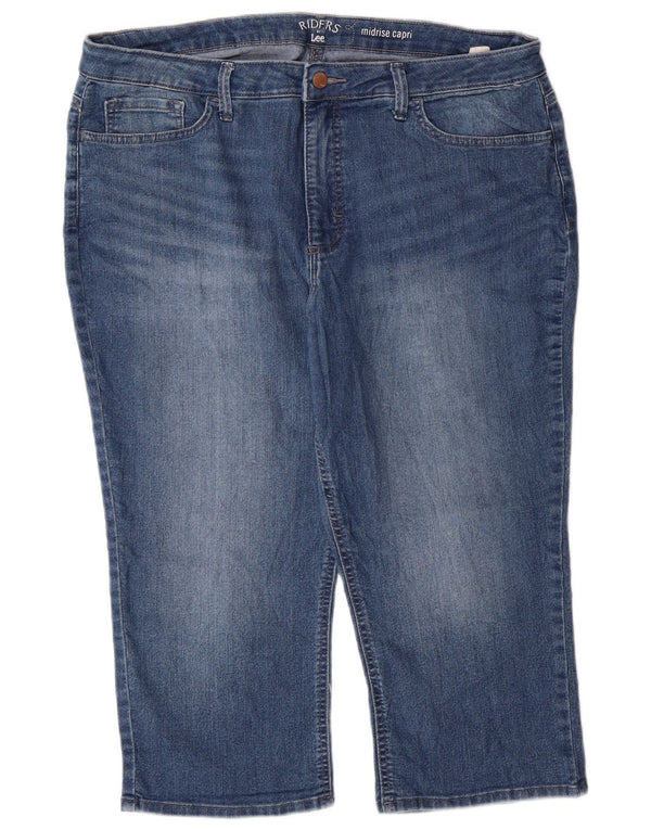 Lee Dame Mid Rise Capri Jeans US 18 2XL W40 L20 Blå Bomuld