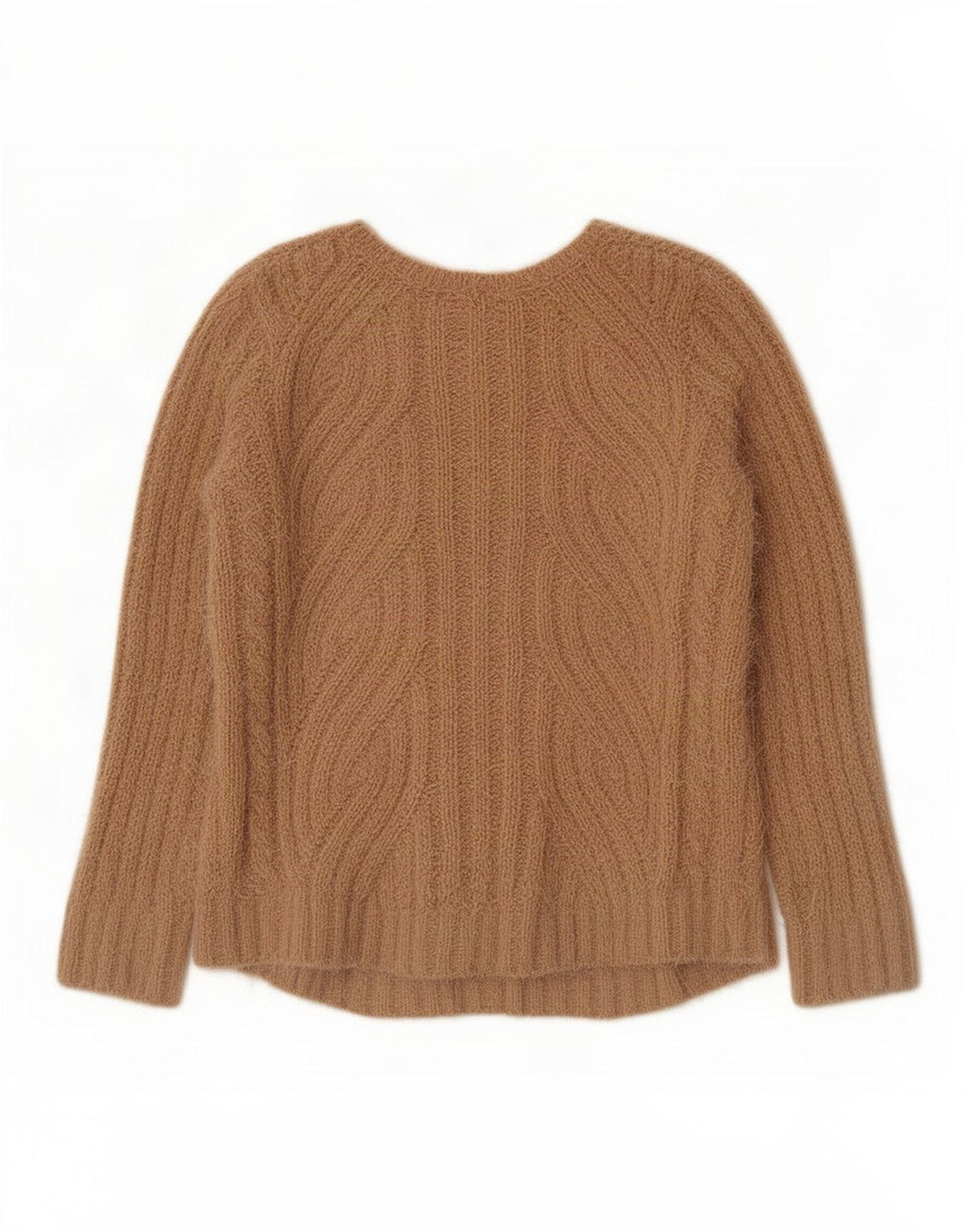 Marks & Spencer Dame V-hals sweater UK 12 Medium Beige Polyester