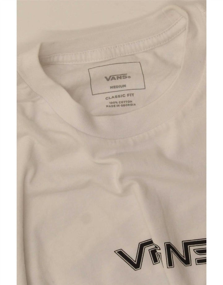 Vans Herre Classic Fit Grafisk Top Langærmet Medium Hvid Bomuld