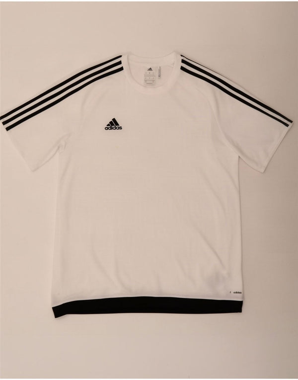 Adidas Herre Climalite T-Shirt Top XL Hvid Colourblock Polyester
