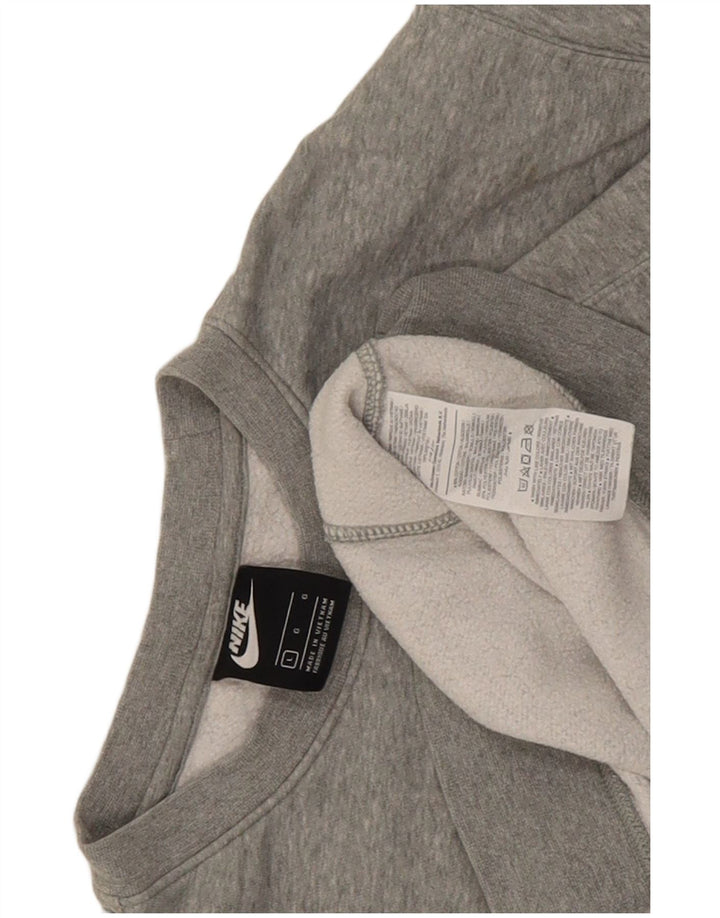 Nike Sweatshirt til mænd, stor grå flækket bomuld