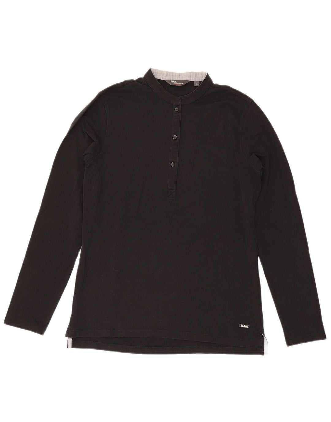 Slam Dame Top Langærmet UK 12 Medium Sort Bomuld
