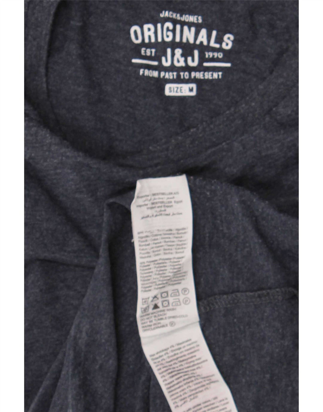 Jack & Jones Herre T-Shirt Top Medium Marineblå Bomuld