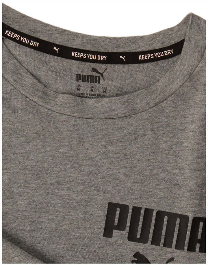 Puma Herre grafisk T-shirt Top Medium Grey Flecked