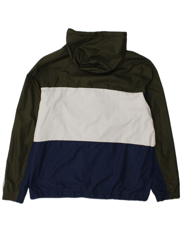 Adidas Regnjakke med hætte til mænd UK 42 XL Grøn Colourblock Polyester
