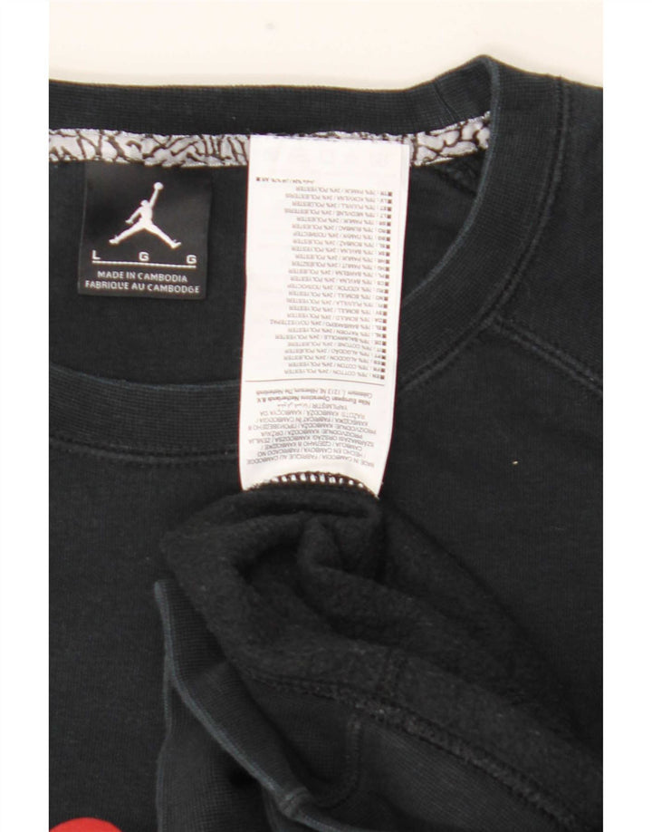 Jordan Herre grafisk sweatshirt jumper stor sort bomuld