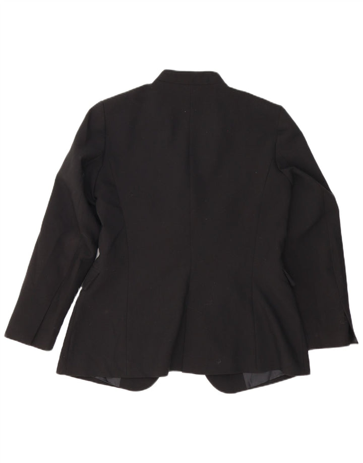 Zara Dame Blazer Jacket UK 18 XL Sort Polyester