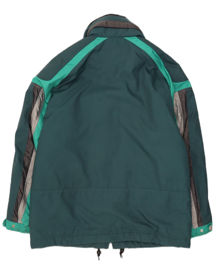Ellesse Herre Hooded Windbreaker Jacket UK 38 Medium Green Colourblock