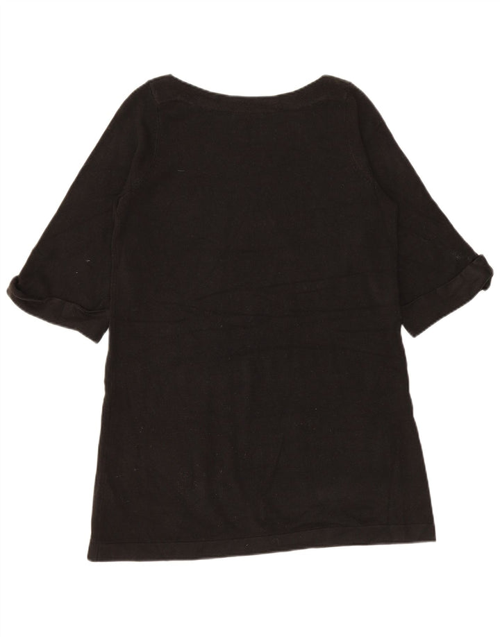 Marks & Spencer Dame 1/2-ærmet Boat Neck sweater UK 12 Medium Bla