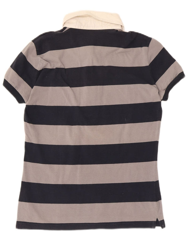Henry Cottons Dame Polo Shirt IT 48 XL Grå Stribet Bomuld