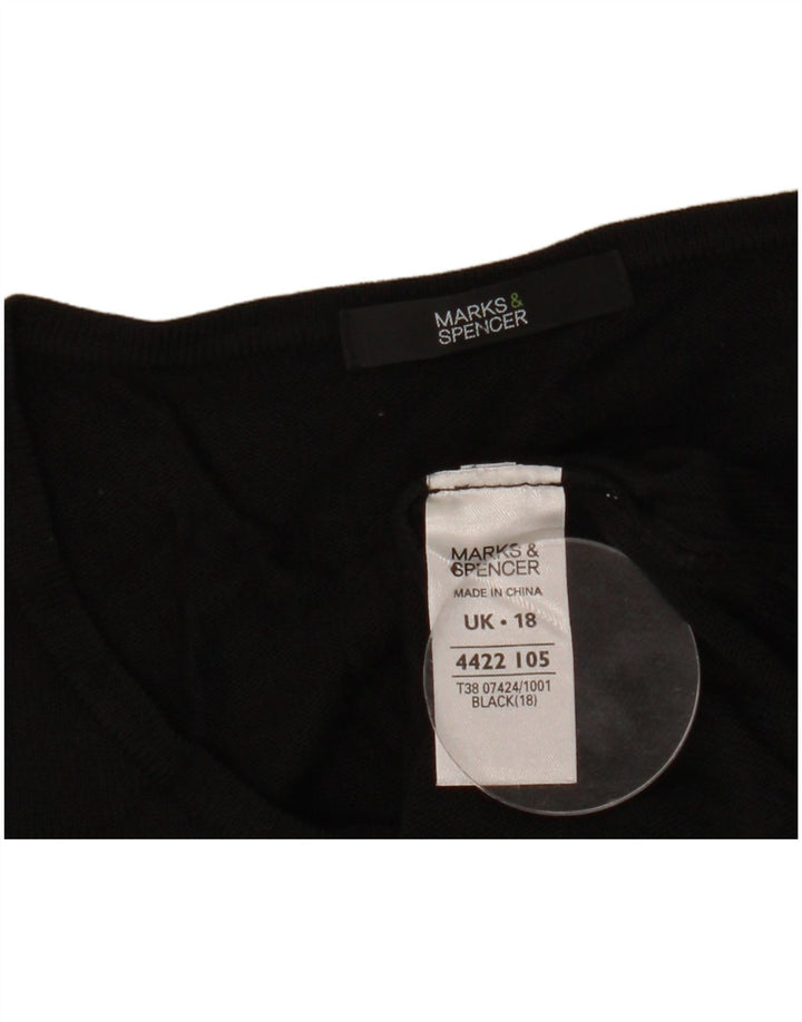 MARKS & SPENCER Dame sweater med rund hals i overstørrelse UK 18 XL Sort
