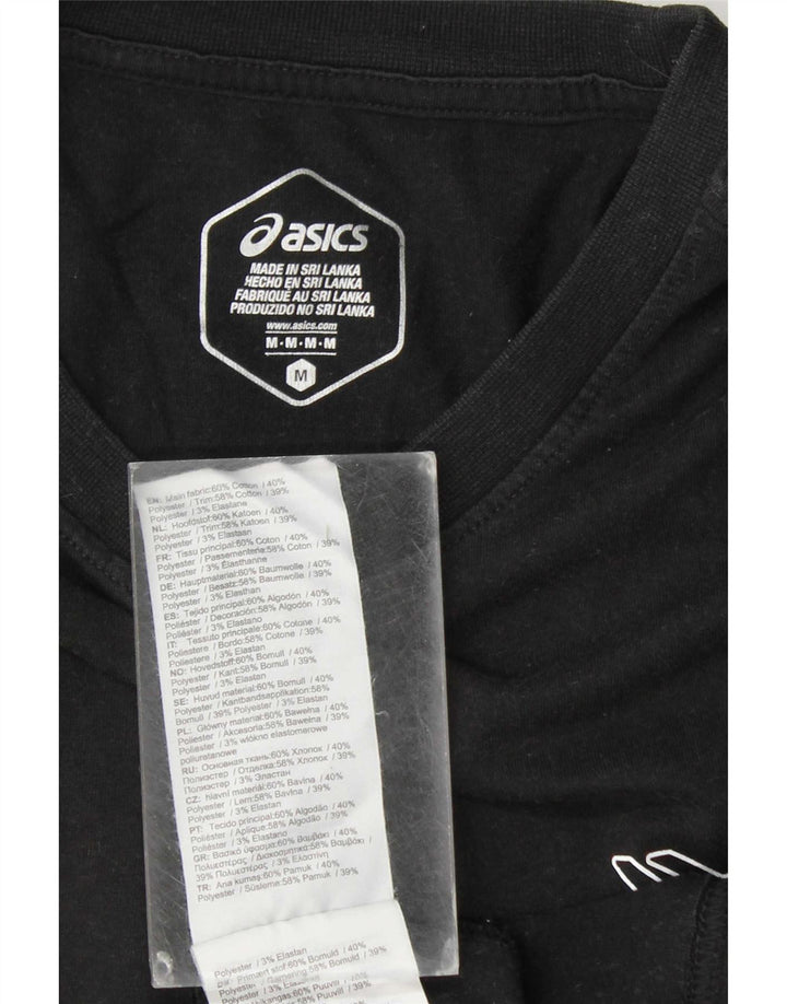 Asics Herre Grafisk T-Shirt Top Medium Sort Bomuld