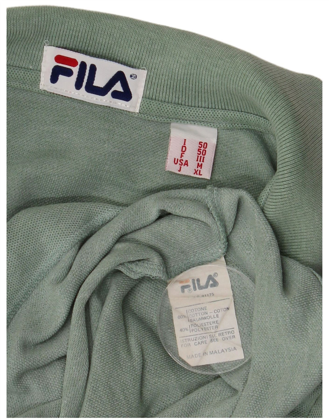 Fila herre poloshirt mellemgrøn bomuld