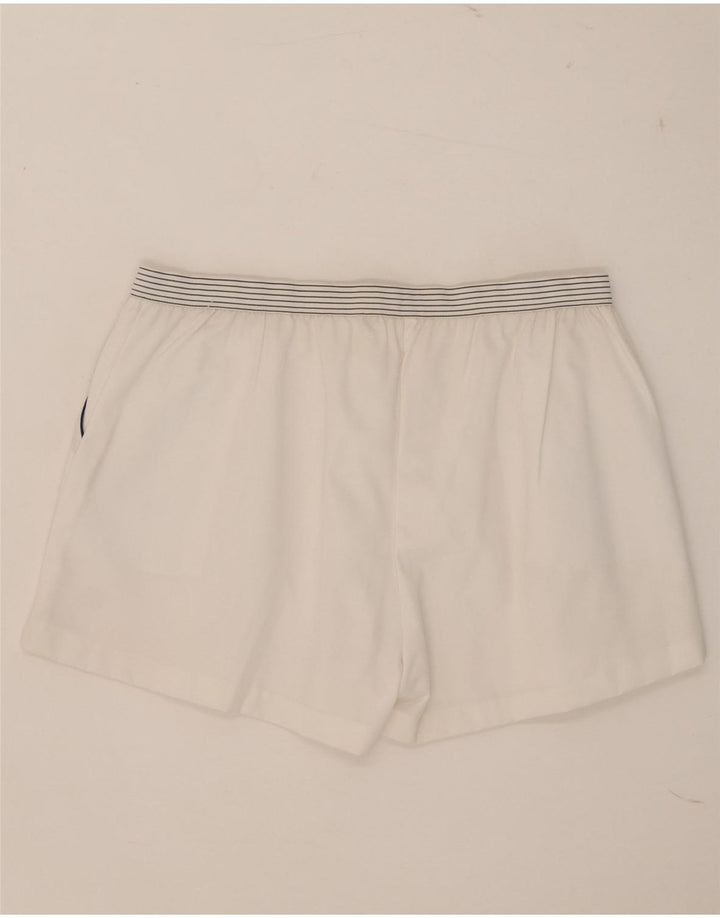 Vintage Herre Casual Shorts W32 Medium hvid stribet bomuld