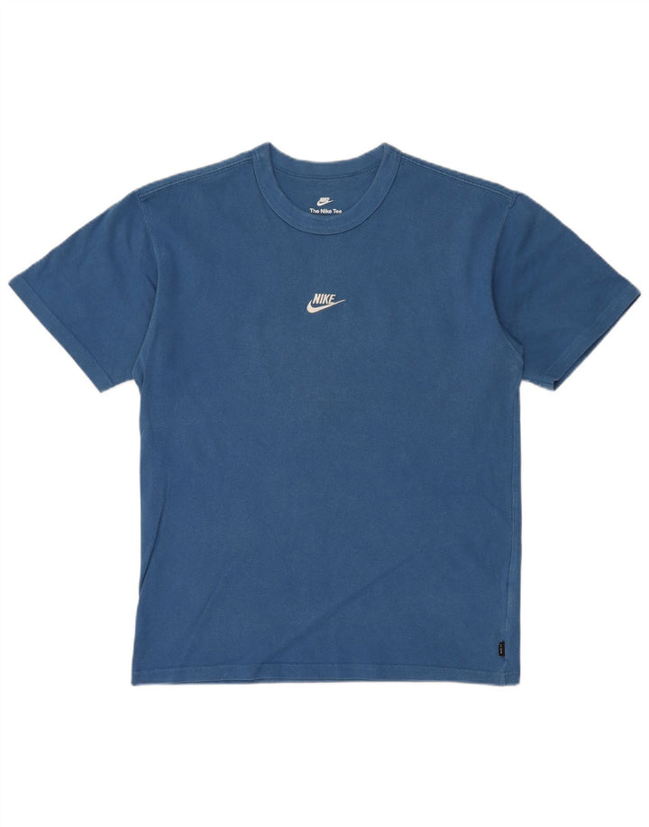 NIKE Herre Loose Fit T-Shirt Top Lille Blå Bomuld
