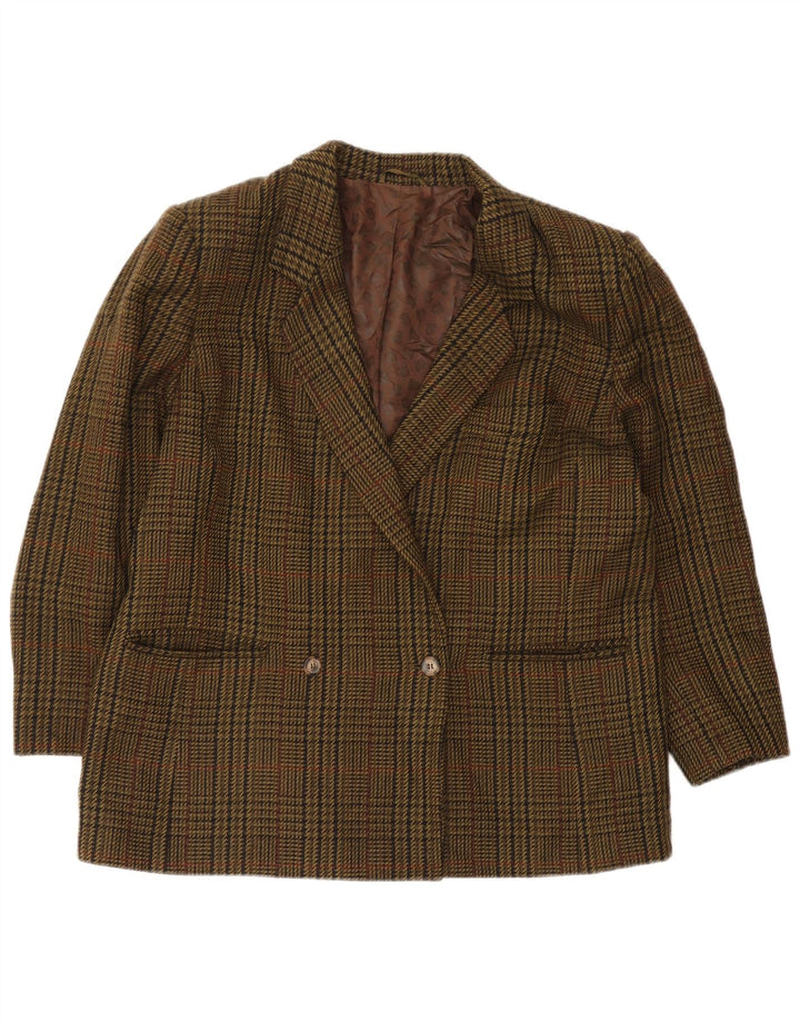 Marina Rinaldi Dame Blazer Jakke Størrelse 25 Large Khaki Houndstooth