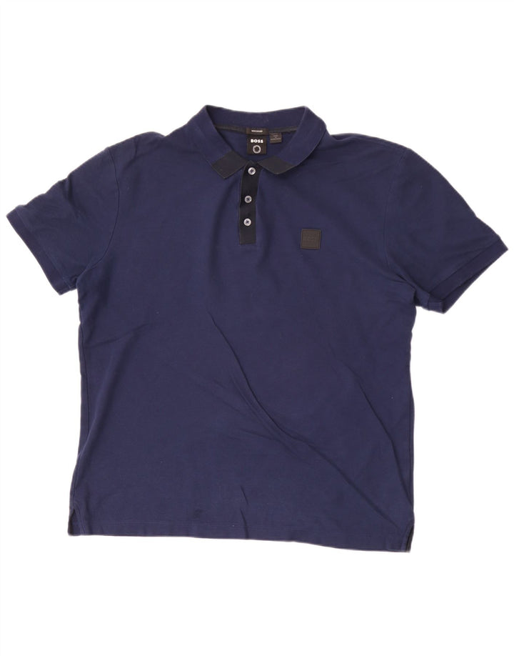 Hugo Boss herre poloshirt Stor marineblå bomuld