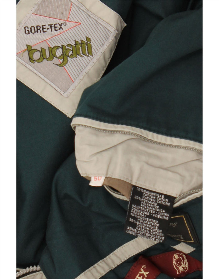 BUGATTI Herre Gore-Tex Windbreaker Coat IT 50 Stor Grå Bomuld