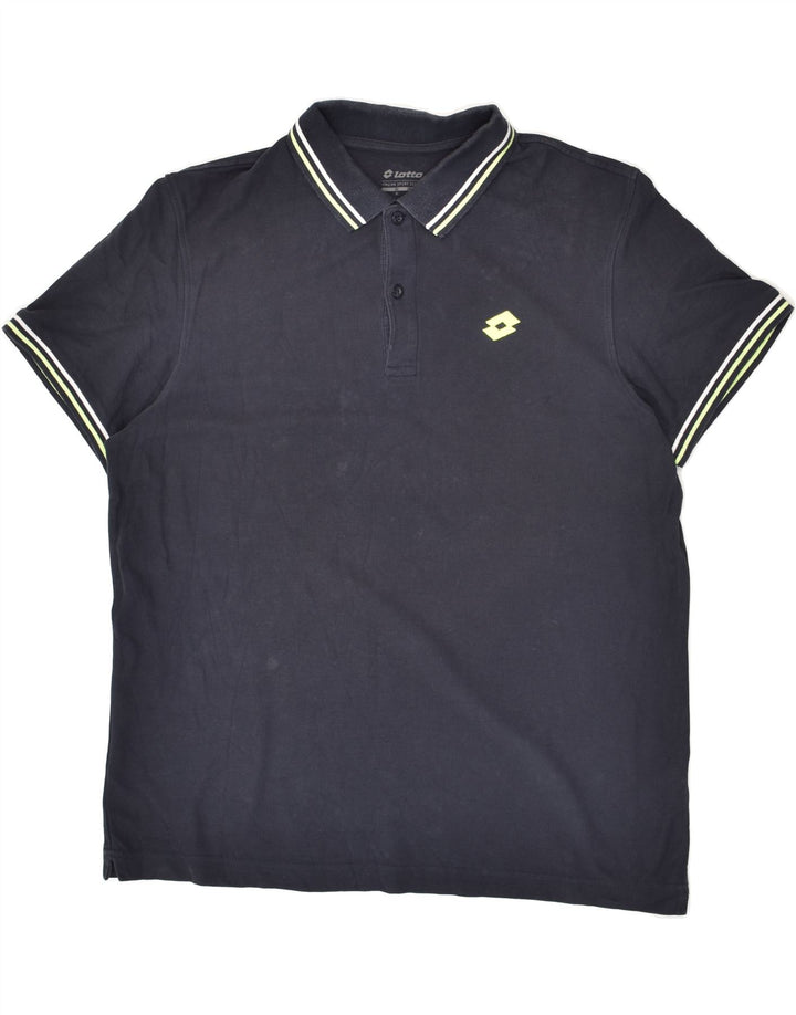 LOTTO Mens Polo Shirt XL Navy Blue Cotton | Vintage Lotto | Thrift | Second-Hand Lotto | Used Clothing | Messina Hembry 