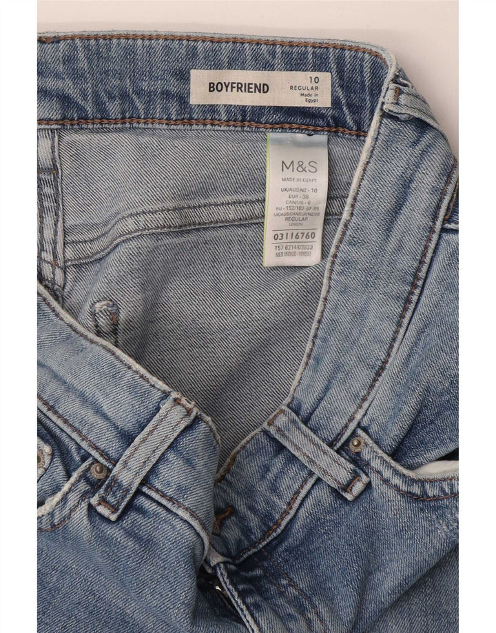 Marks & Spencer Dame Distressed Tapered Jeans UK 10 Small W30 L29 Blue