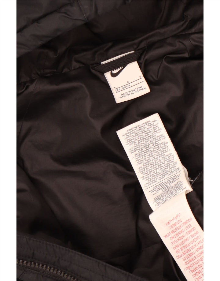 Nike drenge hættepolstret jakke 12-13 år stor sort polyester