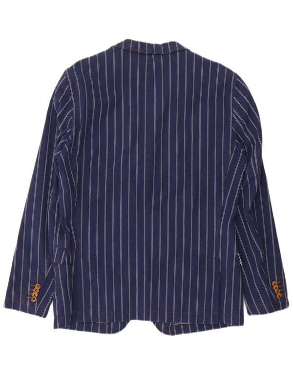 Stones Mens 2 Button Blazer Jacket UK 42 XL Blue Striped Cotton Classic
