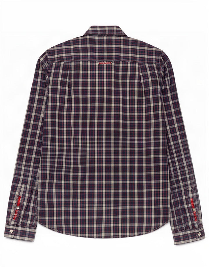 Superdry herreskjorte medium marineblå ternet bomuld