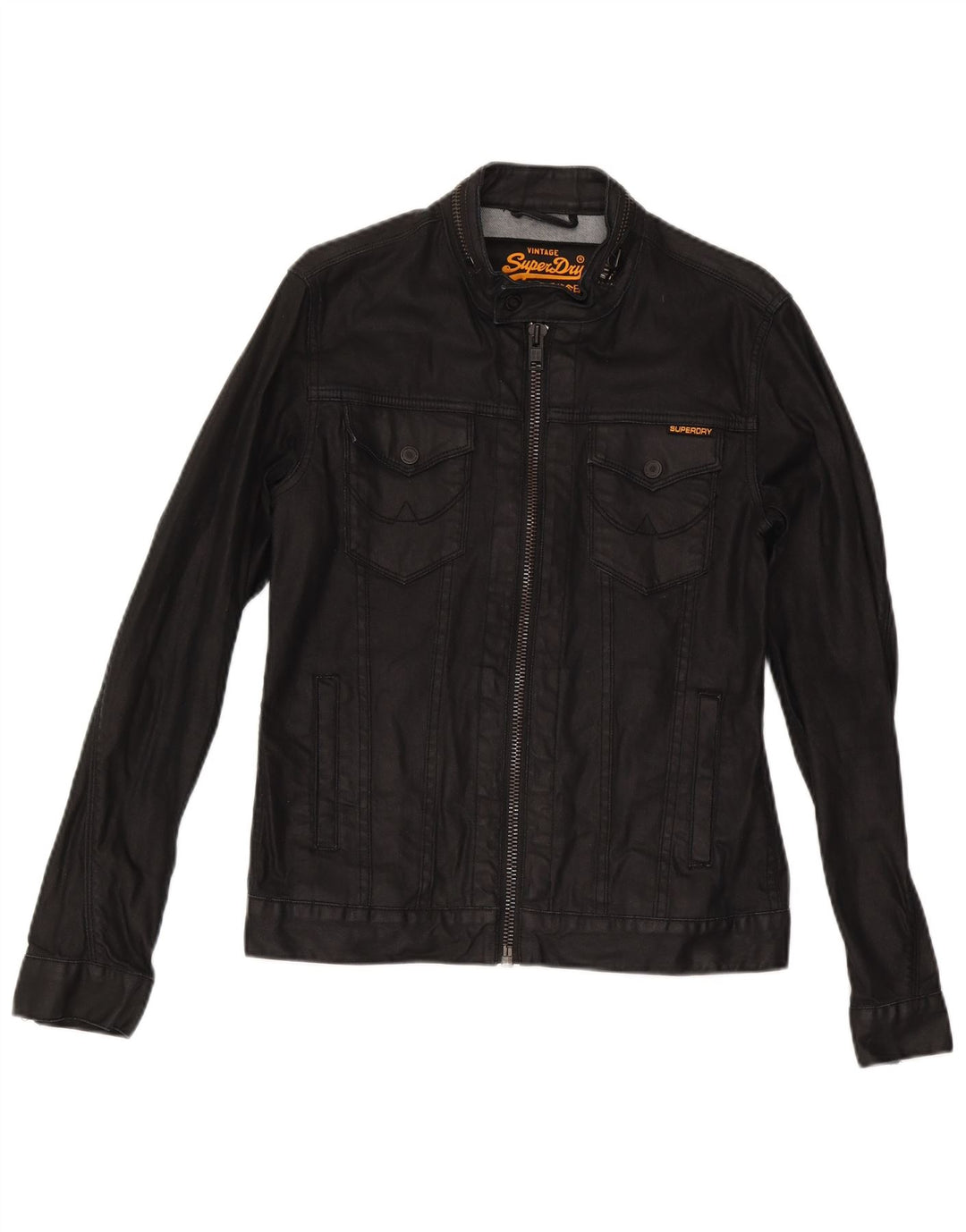 Superdry Denimjakke til mænd UK 36 Lille sort bomuld