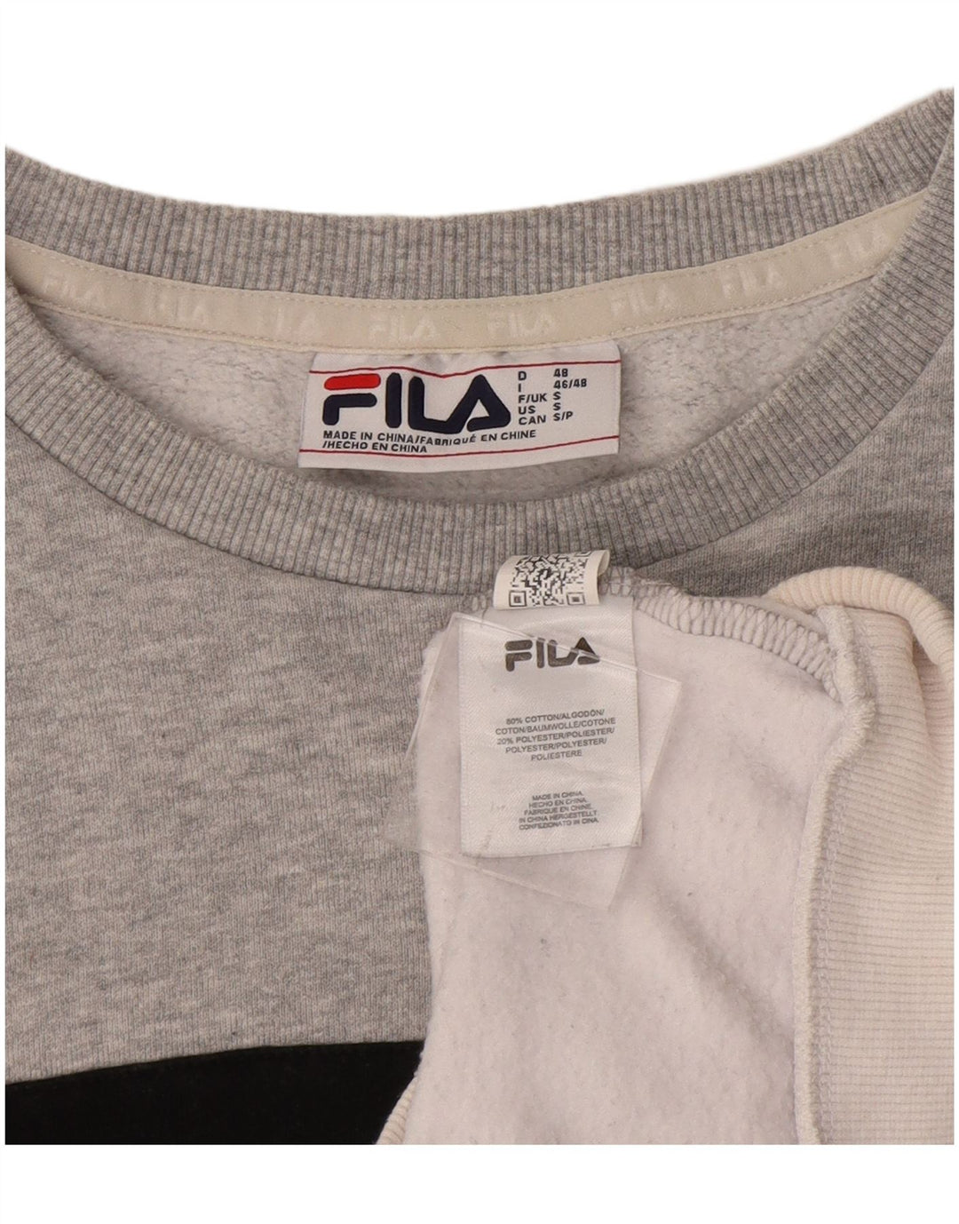 Fila Herre grafisk sweatshirt jumper lille grå farveblok bomuld