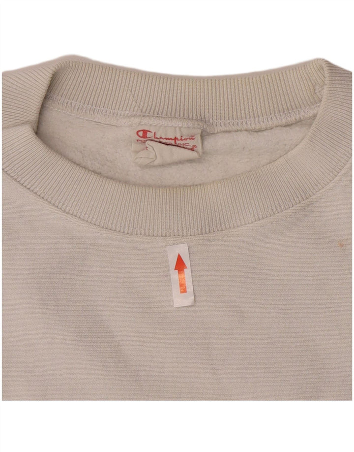 Champion Dame Sweatshirt Jumper UK 20 2XL Hvid Bomuld
