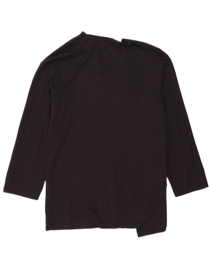 Zara Womens Longline Oversized Cardigan Top UK 10 Small Black Bomuld