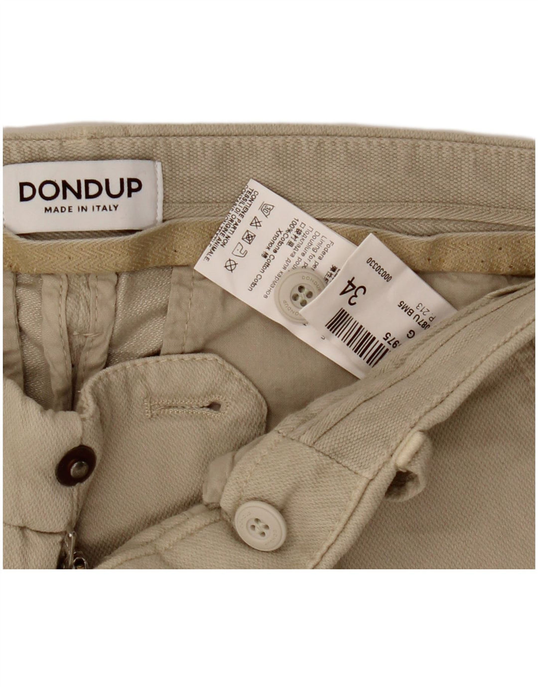 Dondup Herre Slim Chino Bukser W34 L33 Beige Modal